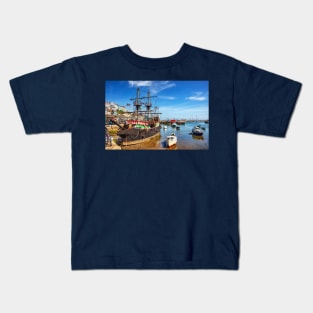 The Golden Hind, Brixham Harbour Kids T-Shirt